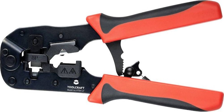 Image du produit Toolcraft Pince à sertir pour connecteurs RJ45 PassThrough (190 mm)