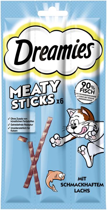 Dreamies Meaty Sticks Lachs (Adult, 6 Stk., 30 g)