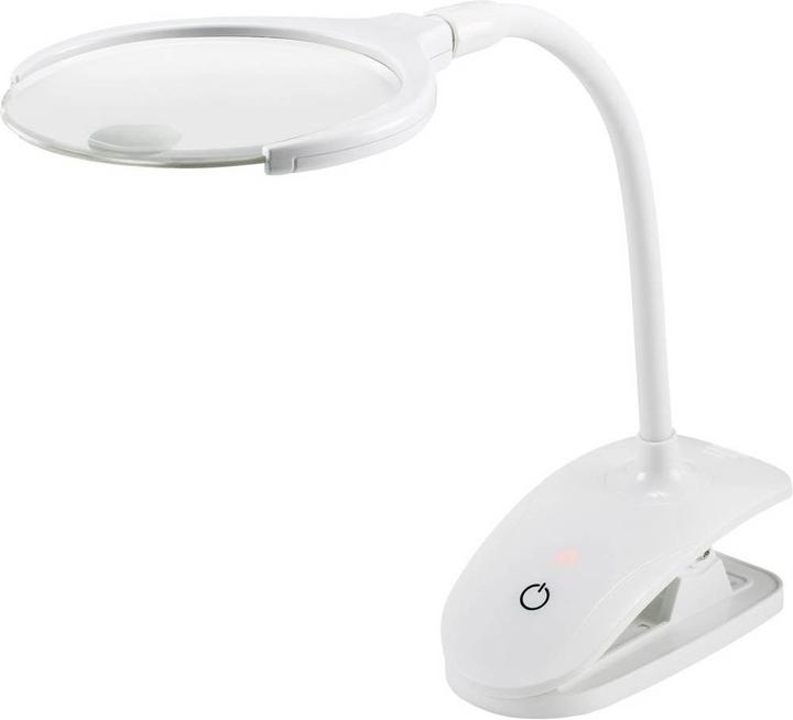 Bedienungsanleitung, USB-Kabel, Lupenlampe mit wiederaufladbarer Zelle