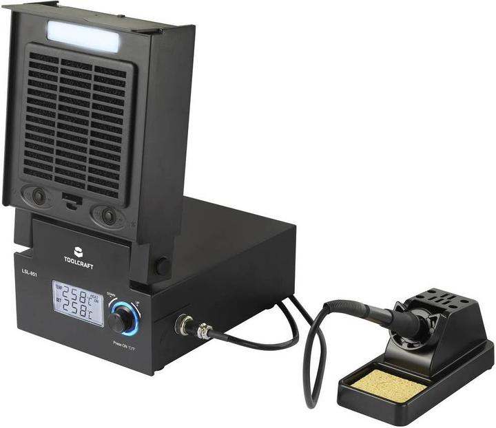 Toolcraft Soldering station with LED lighting and soldering fume extraction