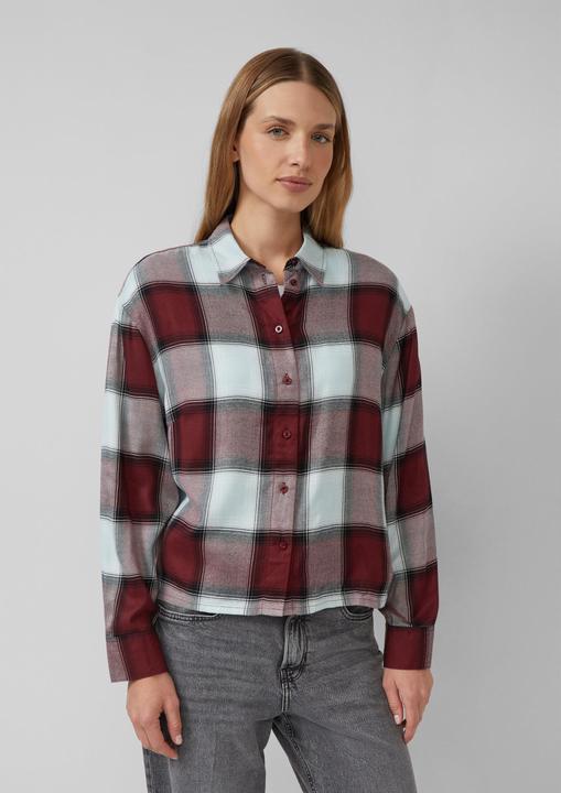 Immagine prodotto s.Oliver Bluse Karierte Hemdbluse aus Viskosemix mit Raffung (42)