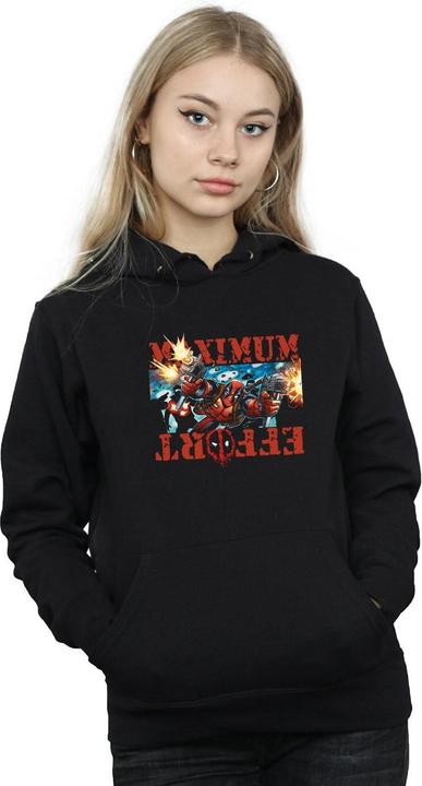 Immagine prodotto Deadpool Maximum Effort Felpa con Cappuccio Donna (XXL)