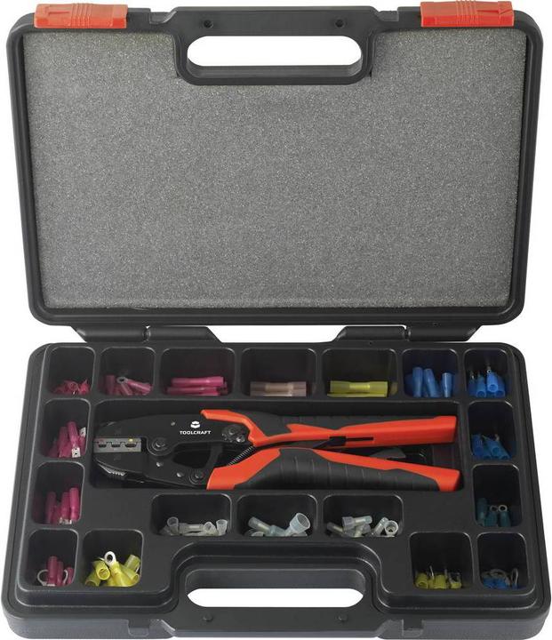 Produktbild Toolcraft Crimpzangen-Set 168teilig für Schrumpf- und Pressverbinder 0.5 - 8 mm² mit auswechselbaren (380 mm)