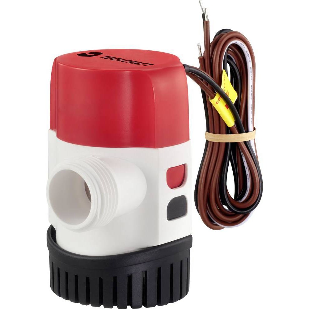 Toolcraft, Wasserpumpe, Bilgenpumpe mit Sensor 12 V, 3.5 A, 3028 l/h (Bohrmaschinenpumpe)