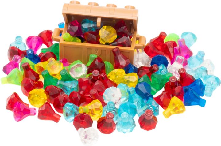 Produktbild LEGO Edelsteine Diamanten Juwelen Schatz + braune Schatztruhe - 30153 NEU! Teile 102x (30153, LEGO Classic, LEGO Minifiguren)