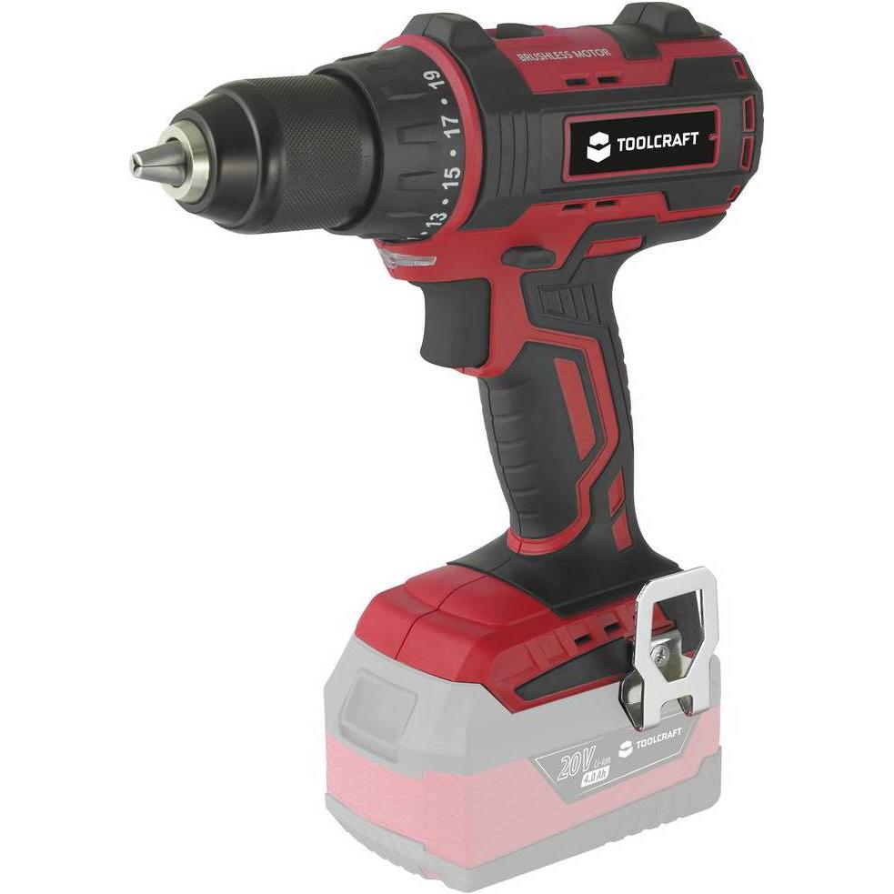 Toolcraft, Bohrmaschine + Akkuschrauber, 20 V bürstenlose Bohrmaschine (Akkubetrieb)