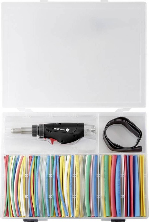 Actual product image Toolcraft Heat shrink tubing set with mini hot gas torch