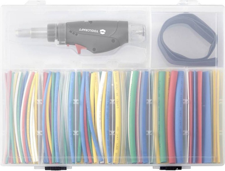 Actual product image Toolcraft Heat shrink tubing set with mini hot gas torch
