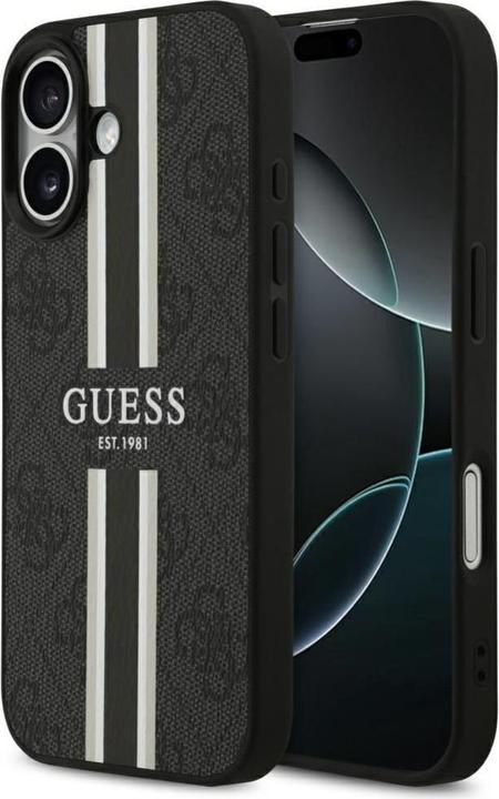 Image du produit Guess - Hardcase 4G Printed Stripes MagSafe (GUHMP17SP4RPSK) - iPhone 17 - Black (Apple iPhone 17)