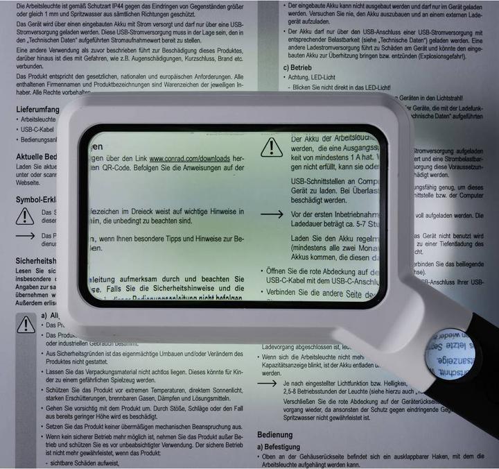 Actual product image Toolcraft Square LED Hand Magnifier