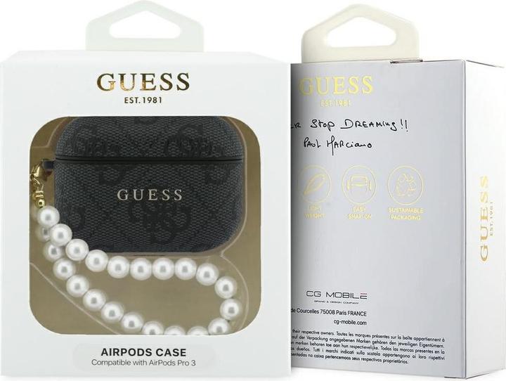 Productafbeelding Guess Case 4G Pearl Strap for AirPods Pro 3 black (Hoofdtelefoon hoes)