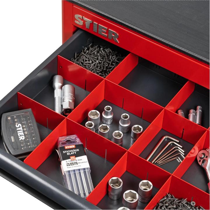 Actual product image Stier Drawer partition set for workshop trolley (9 x)