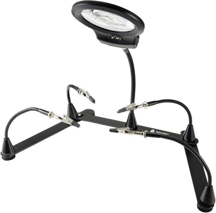 Toolcraft Main secourable magnétique avec loupe (Troisième main)