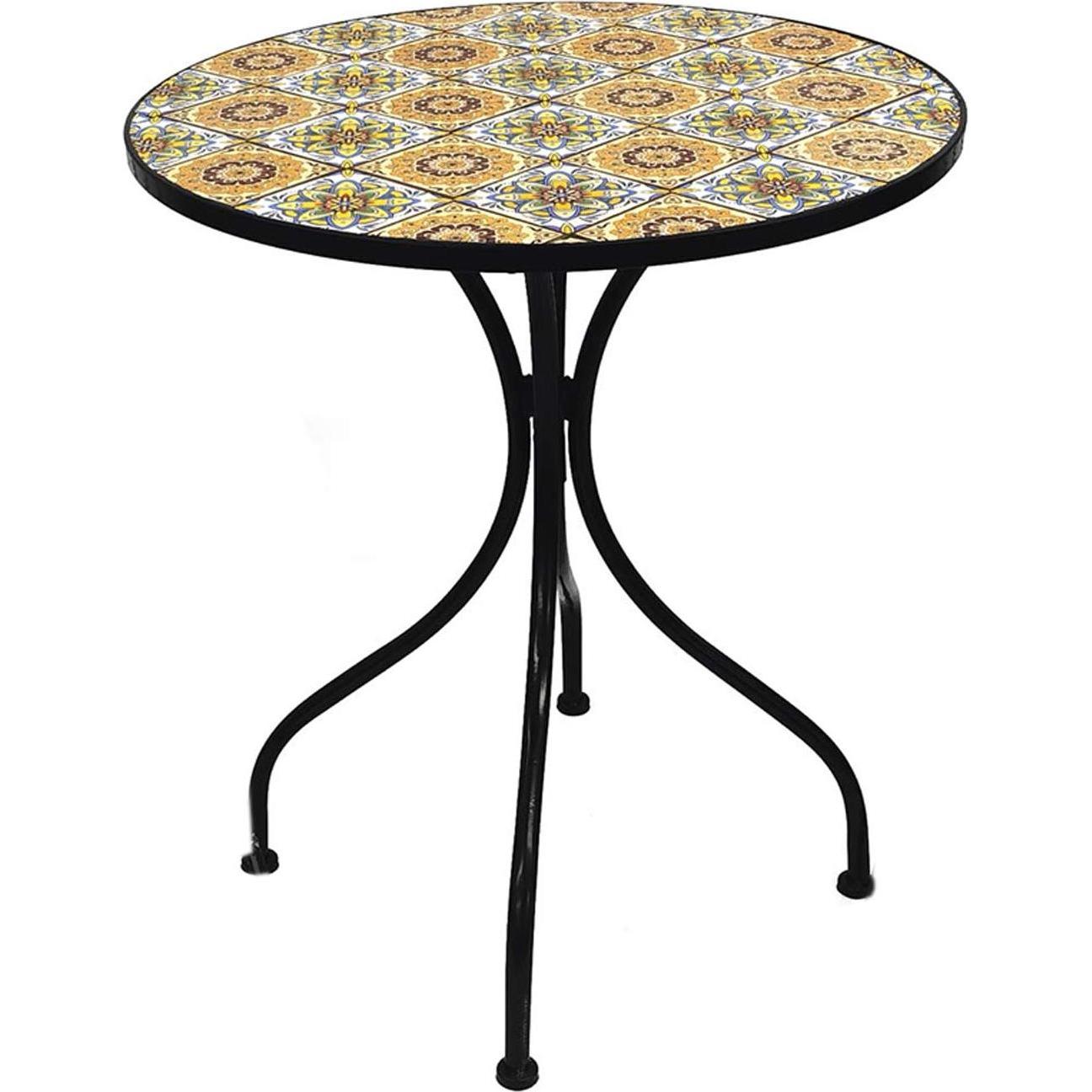 Mojawo, Gartentisch + Balkontisch, Mosaik Mosaiktisch Gartentisch Bistrotisch Tisch Ø60x70cm (60 cm)