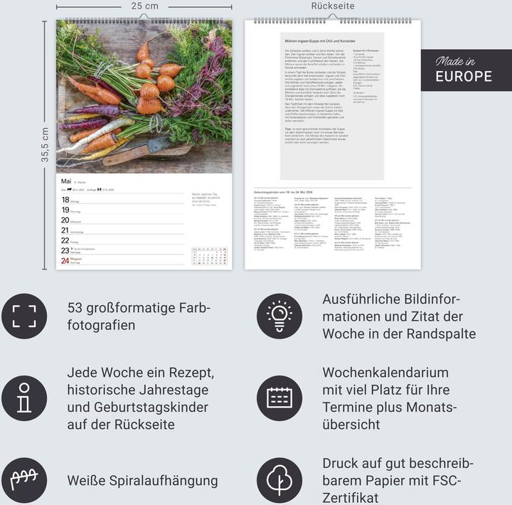 Produktbild Harenberg Küchenkalender Wochenplaner 2026 - 53 inspirierende Fotografien