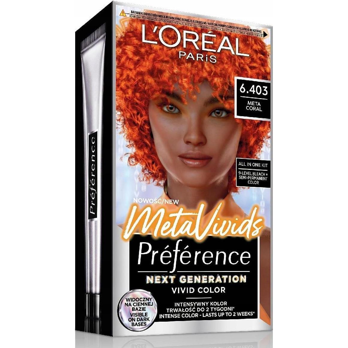L'Oréal Paris, Haarfarbe, L'Oreal Preference Metavivids Hair Dye 6.403 Meta Coral (6.403 Meta Coral)