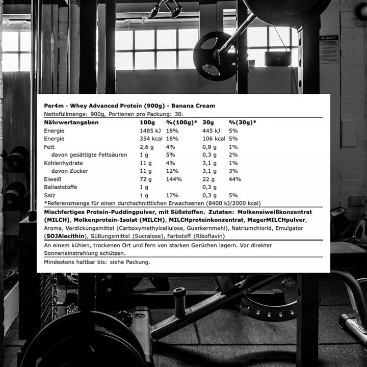 Produktbild Per4m Whey Advanced Protein (900 g, Banane)