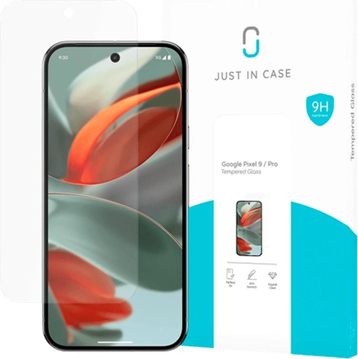 Produktbild Just in Case Gehärtetes Glas Clear Displayschutzfolie Google Pixel 9/9 Pro (1 Stück, Google Pixel 9, Realme 9 Pro+)