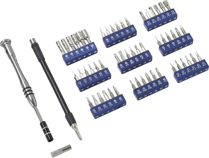 Produktbild Basetech Bit-Set 58tlg (Innensechsrund TX, Innensechskant, Innenvierkant, Tri-Wing)
