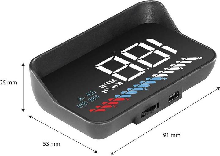 Produktbild Basetech HUD-3.5 Mehrfarbiges 8.9 cm (3.5”³) Head-Up-Display