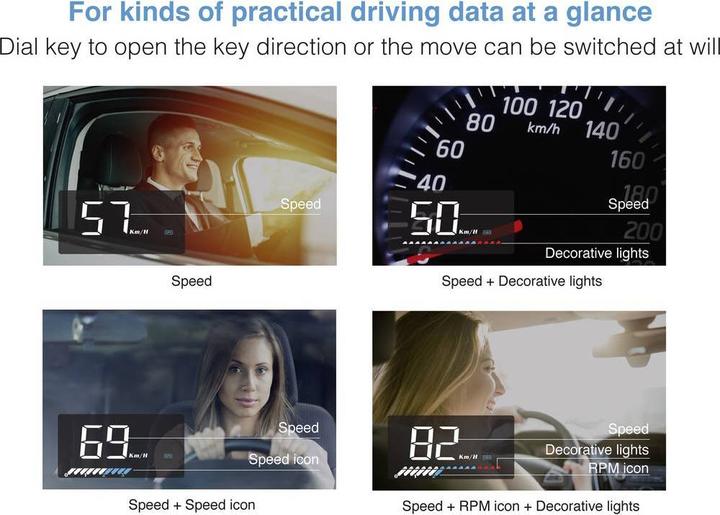 Produktbild Basetech HUD-3.5 Mehrfarbiges 8.9 cm (3.5”³) Head-Up-Display