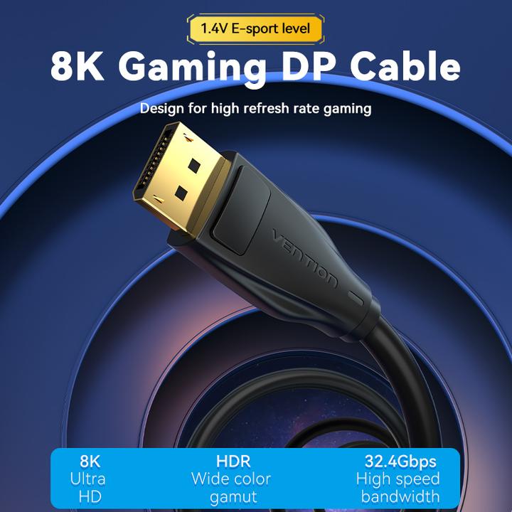 Actual product image Vention HD DisplayPort 1.4 8K Cable 3m HCDBI (Black) (3 m)