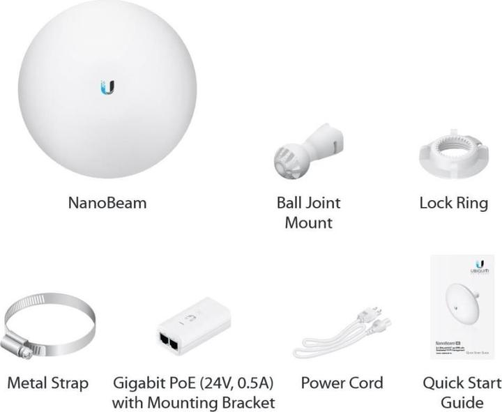 Productafbeelding Ubiquiti NBE-2AC-13: WLAN bridge, 13dBi (866 Mbit/s)
