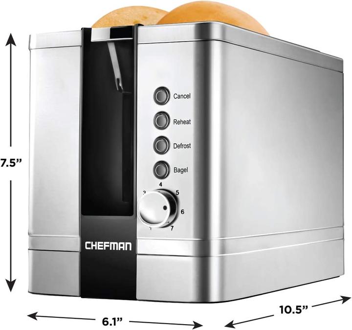 Actual product image Chefman Stainless steel toaster
