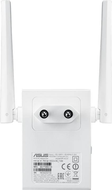 Image du produit ASUS RP-AC51 AC750 REPETEUR (433 Mbit/s, 300 Mbit/s)