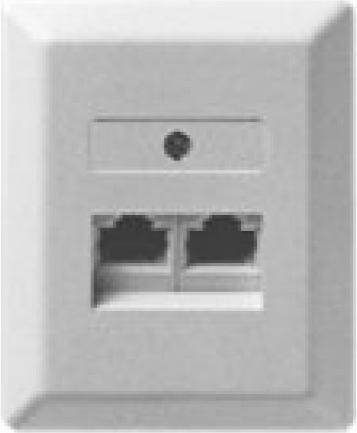 Produktbild Ze-Kom ZE UAE-Dose 2x8(4) AP LSA LSA Plus-Anschlussklemmen perlweiss 4 Kontakte belegt ISDN Ausfuehrung