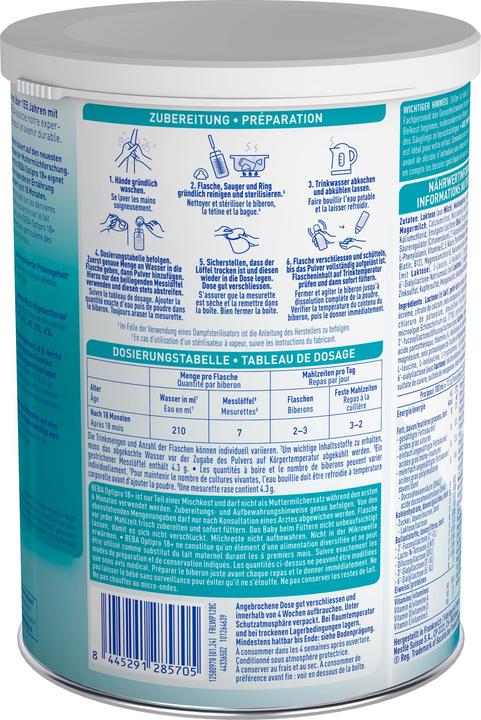 Valori nutrizionali e ingredienti Beba Optipro Junior 18+ (800 g, a partire da 18 m.)