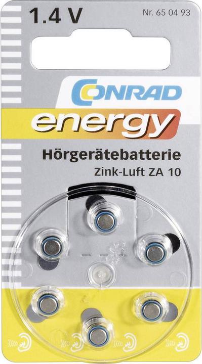 Immagine prodotto Conrad energy Batterie per apparecchi acustici ZA10 (6 pz., 10, 90 mAh)