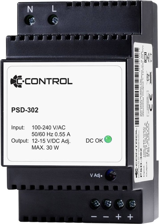 Produktbild C-Control Hutschienen Netzteil 12 V 30 W, Standby-Modus <0.3 W