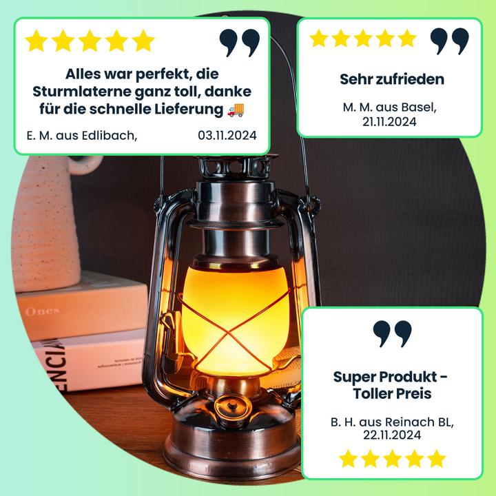 Produktbild Casativo LED-Sturmlaterne mit authentischer Flammenoptik