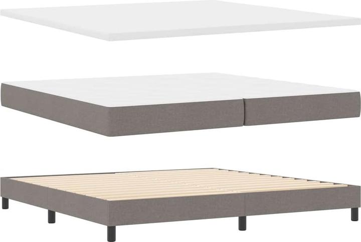 Produktbild VidaXL Boxspringbett Mit Matratze Stoff Taupe (200 x 200 cm)