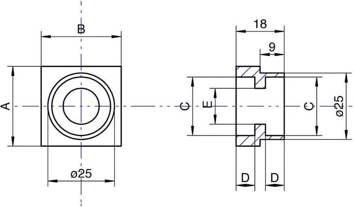 Image du produit Reely Support de palier double 16 Ø d'alésage :