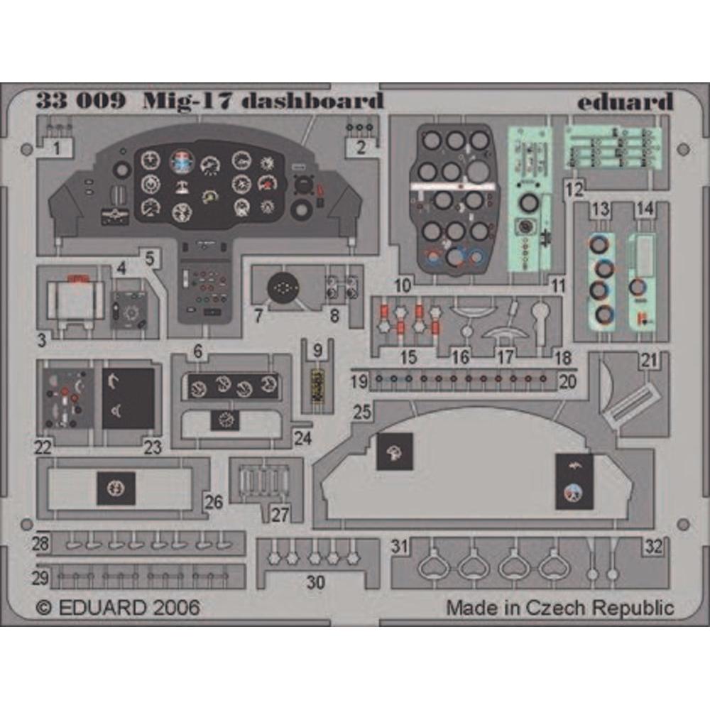 Eduard Mig-17 dashboard Für Trumpeter Bausatz