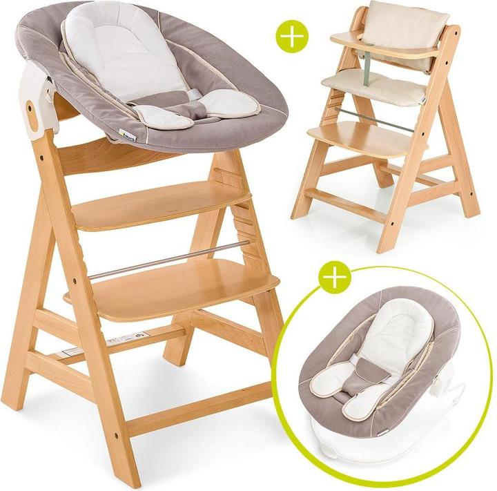 Actual product image Hauck Highchairs Alpha Plus Nature Newborn Set - 4-piece highchair (Highchair)