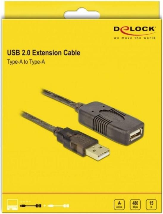 Produktbild Delock USB 2.0 Aktiv-Verlängerungskabel (15 m, USB 2.0)