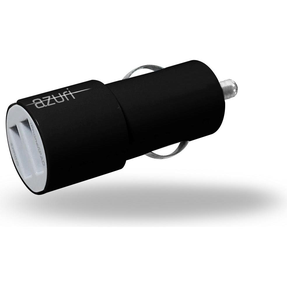 Azuri Car Charger with 2 USB Ports black, Adattatore per auto, Nero