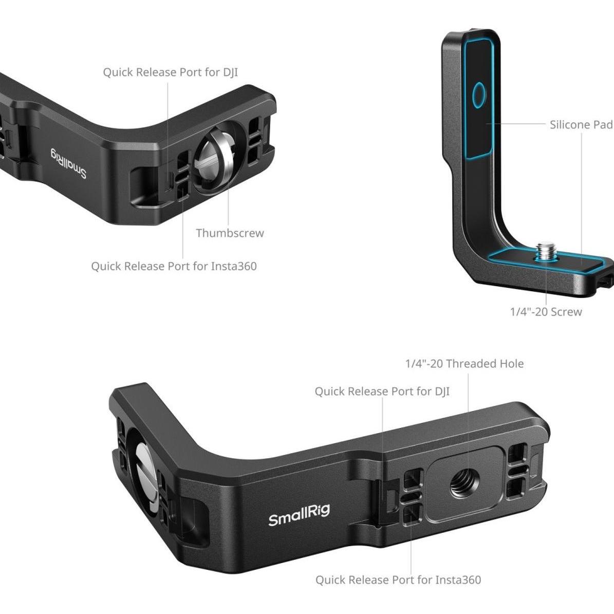 SmallRig 5824 Vertical-to-Horizontal Mount Support for X5 / X4 Air / X4 / X3 (Accessori video vari), Accessori video
