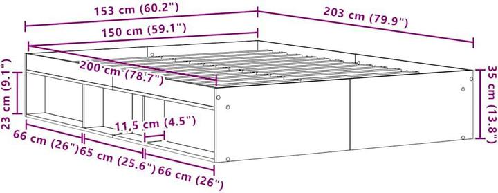 Actual product image vidaXL Bettgestell (150 x 200 cm)