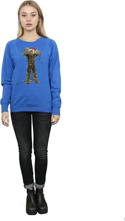 Actual product image Star Wars Womens/Ladies Chewbacca Christmas Lights Sweatshirt (L)