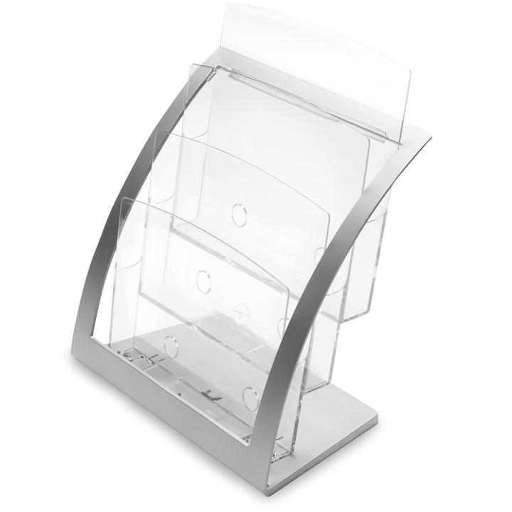 Actual product image Deflecto Contemporary Literature Holder, A4, silver (A4)
