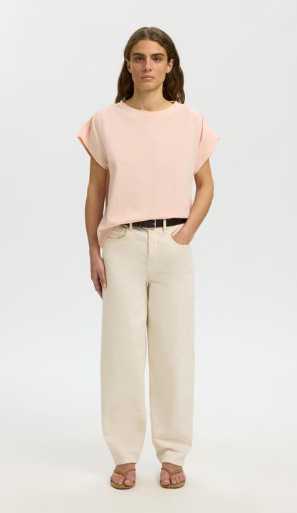 Immagine prodotto Selected Baumwoll Oberteil mit kurzen Ärmeln (M)