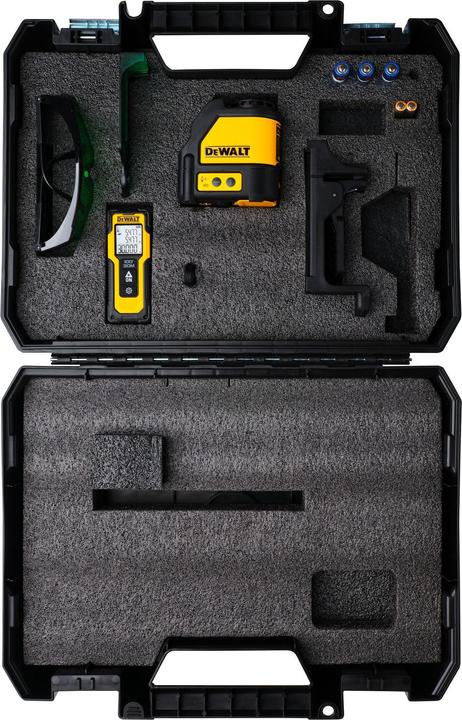 Actual product image DeWalt Line laser DW088CG and rangefinder DW099