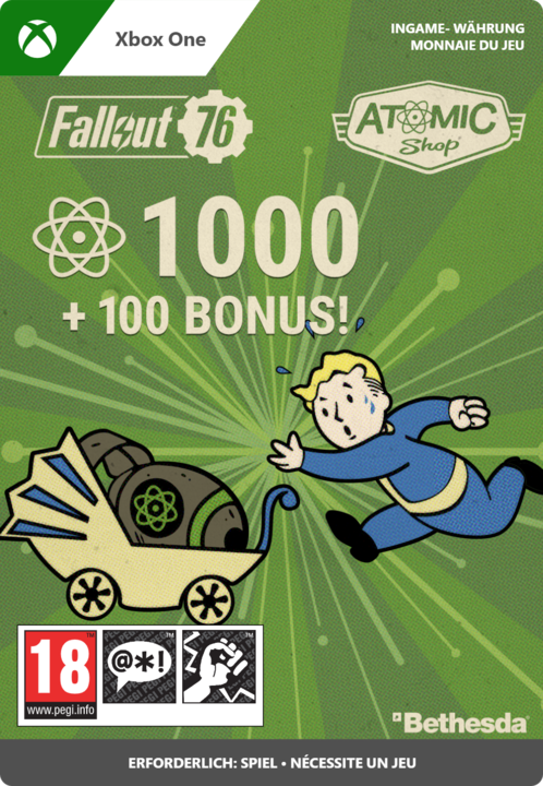 Produktbild Microsoft Fallout 76 - 1000 (+100 Bonus) Atoms (500 CHF)