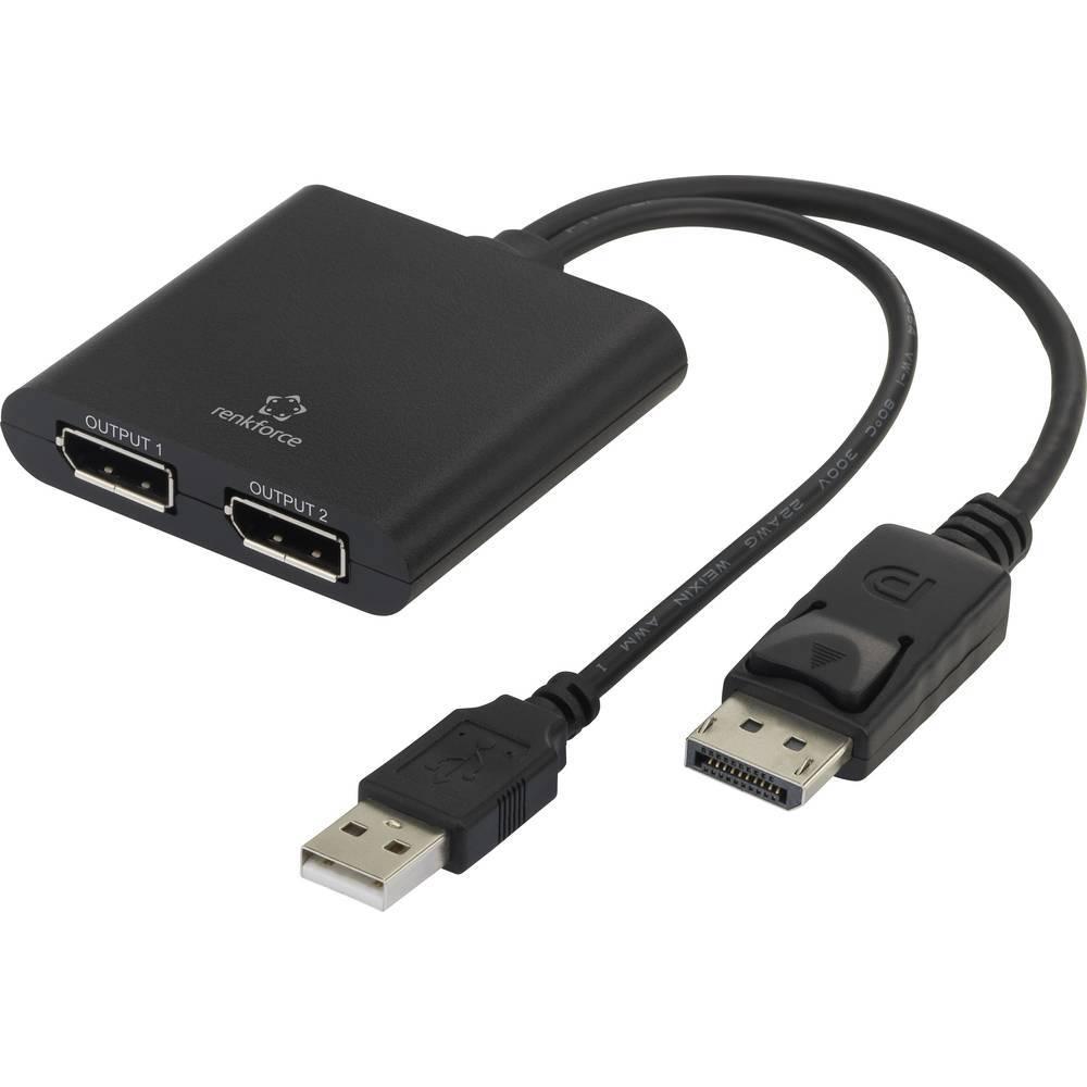 Renkforce DisplayPort zu (DP, 20 cm), Data + Video Adapter, Schwarz