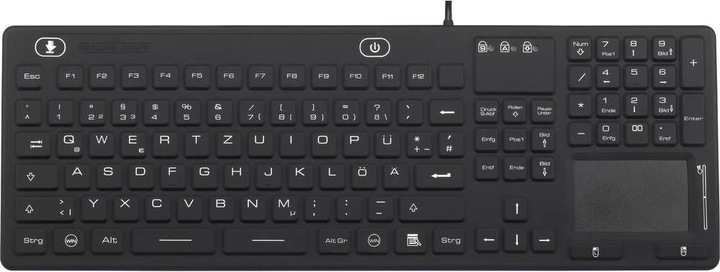 Produktbild Renkforce Industrielle staub- und spritzwassergeschützte USB-Tastatur mit Touchpad (DE, Kabelgebunden)