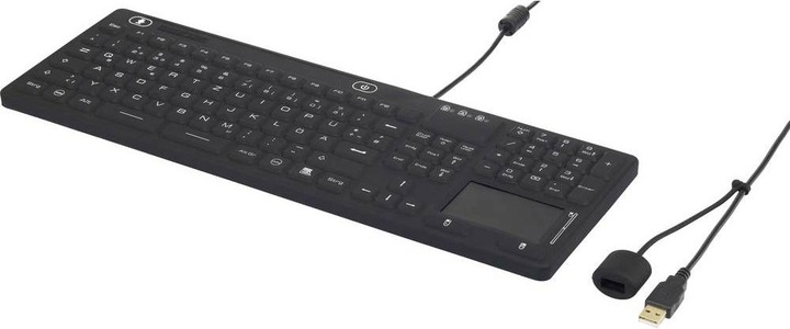Produktbild Renkforce Industrielle staub- und spritzwassergeschützte USB-Tastatur mit Touchpad (DE, Kabelgebunden)